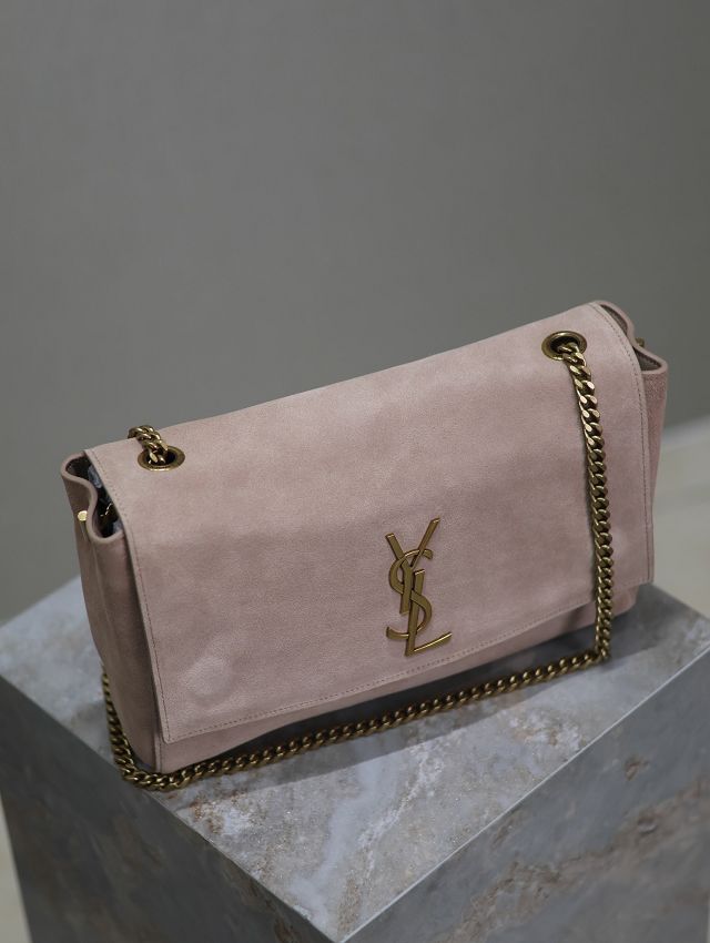 YSL original suede calfskin reversible medium kate bag 553804 rose beige