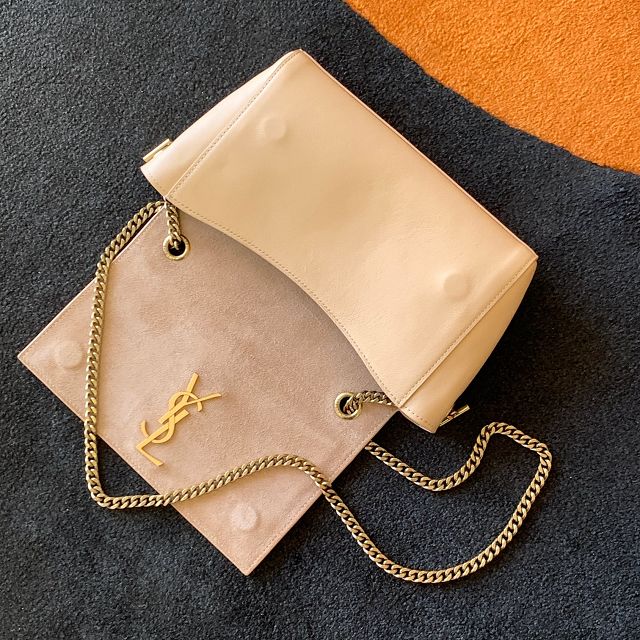 YSL original suede calfskin reversible small kate bag 737128 beige