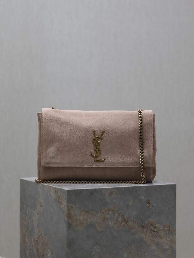 YSL original suede calfskin reversible small kate bag 737128 rose beige