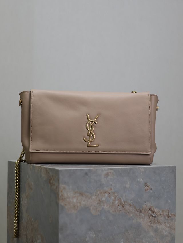 YSL original suede calfskin reversible small kate bag 737128 rose beige