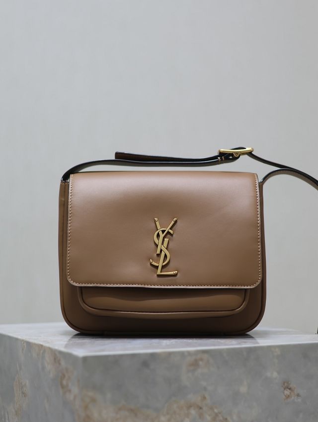 YSL original box calfskin niki baby bag 633151 dark brown