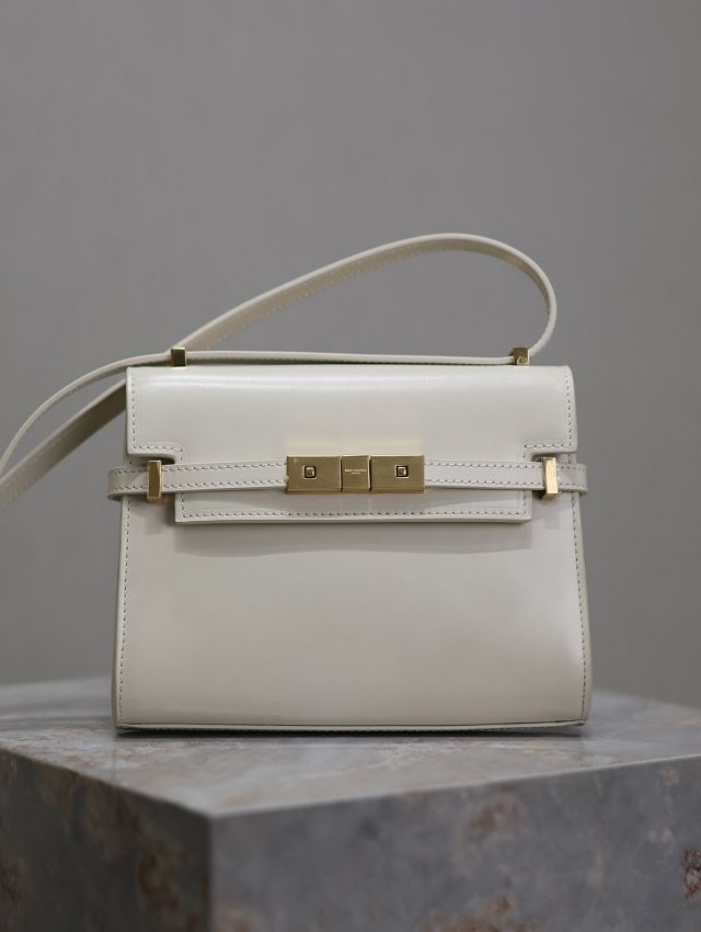 YSL original calfskin manhattan mini flap bag 727766 white