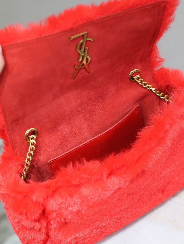 YSL original rabbit hair small kate bag 737128 red