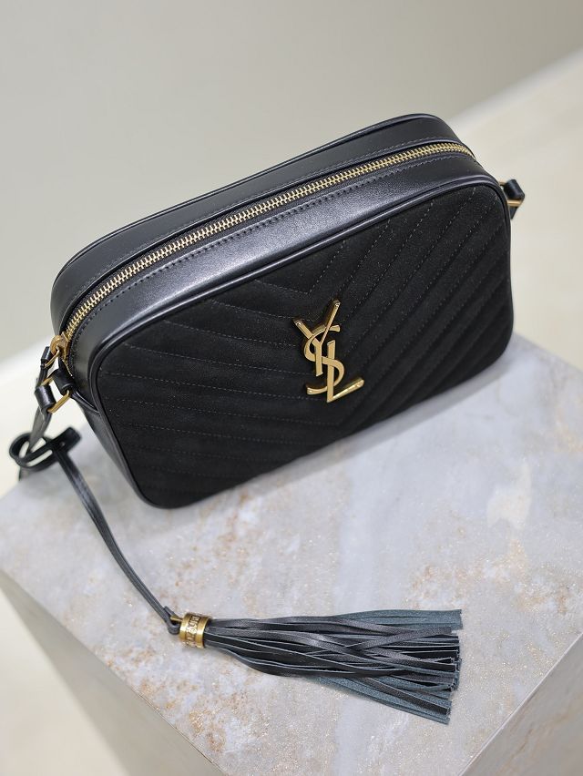 YSL original suede lou camera bag 520534 black