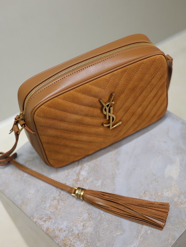 YSL original suede lou camera bag 520534 brown