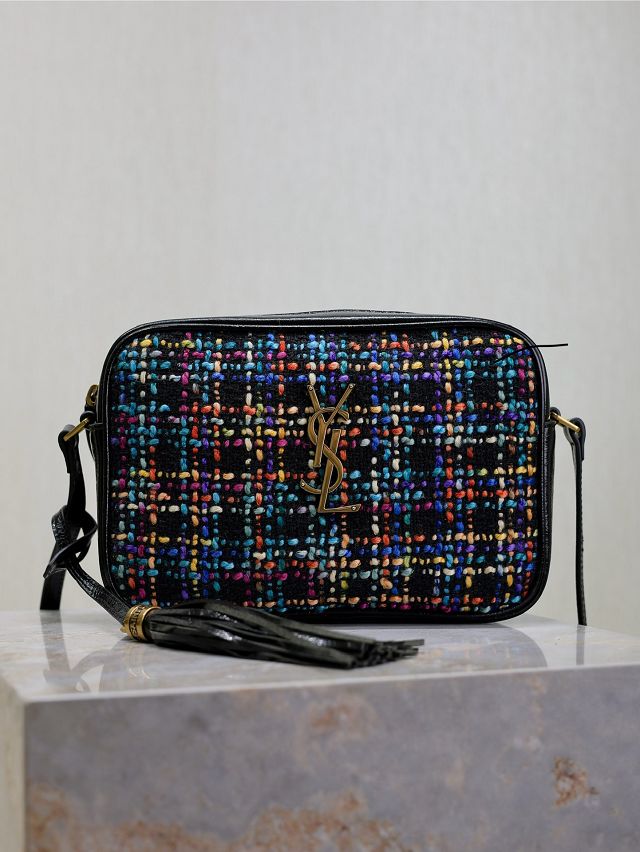 YSL original tweed lou camera bag 520534 black