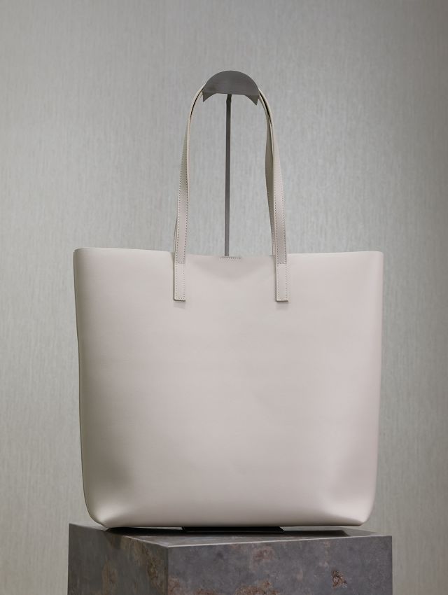 YSL original calfskin medium shopping tote bag 600306 white