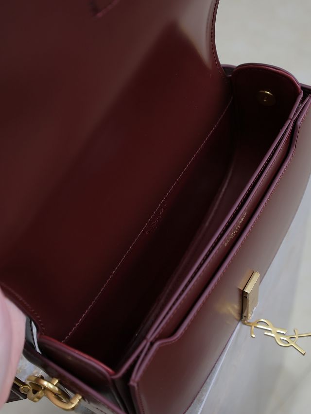 YSL original box calfskin voltaire bag 787671 bordeaux