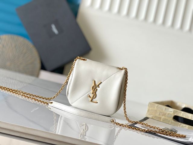 YSL original lambskin jamie 4.3 nano chain bag 766756 white