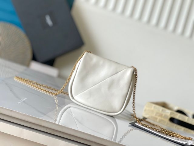 YSL original lambskin jamie 4.3 nano chain bag 766756 white