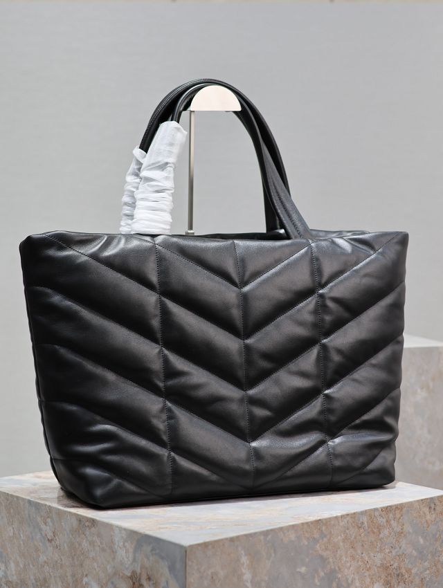 YSL original lambskin shopping tote bag 379269 black