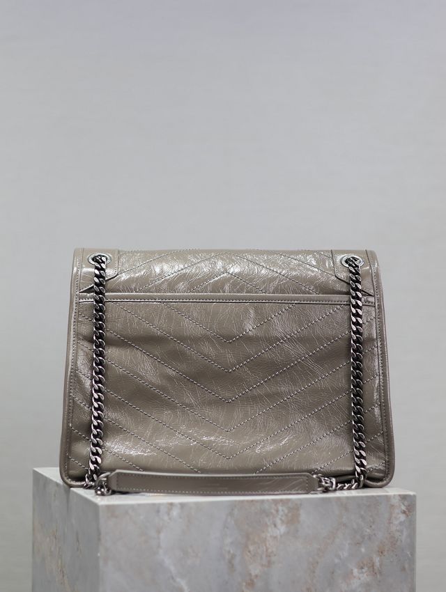 YSL original calfskin large niki bag 498830 grey