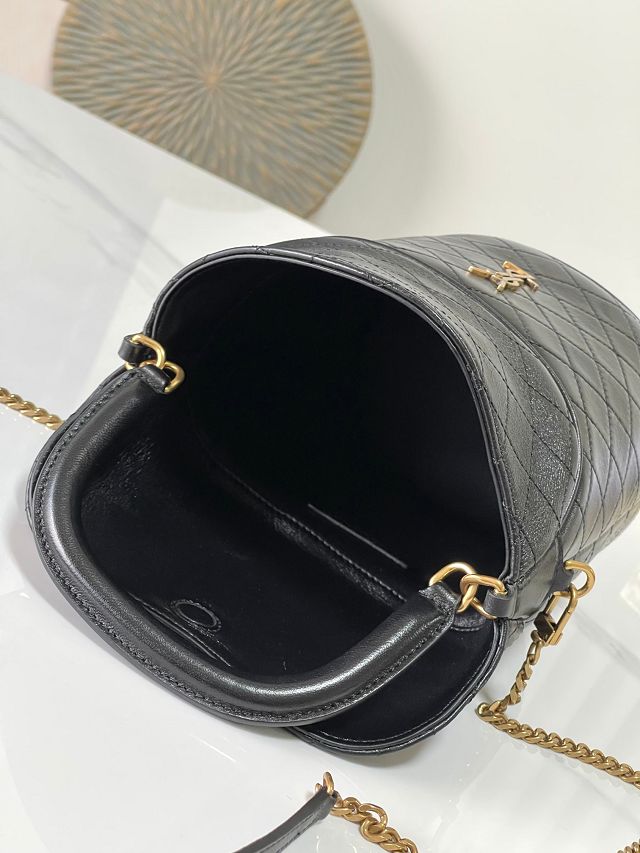 YSL original lambskin gaby mini bucket bag 763961 black