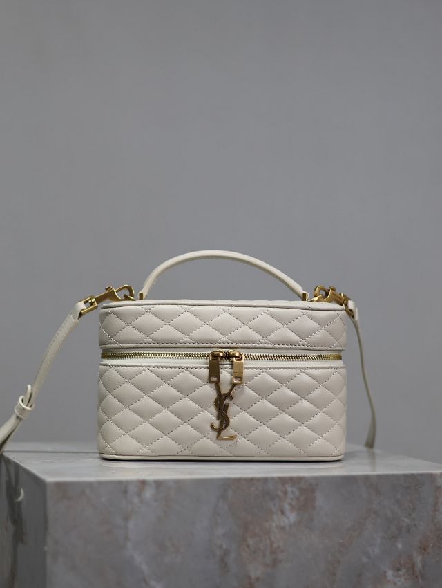 YSL original lambskin gaby vanity bag 766731 white