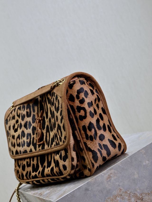 YSL original leopard feathers medium niki bag 633158 brown