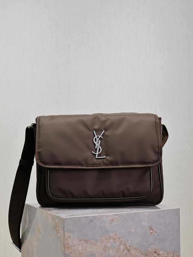 YSL original nylon large niki bag 498830 dark coffee