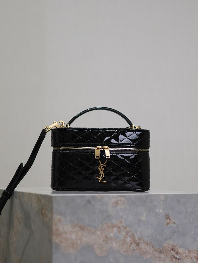 YSL original patent calfskin gaby vanity bag 766731 black