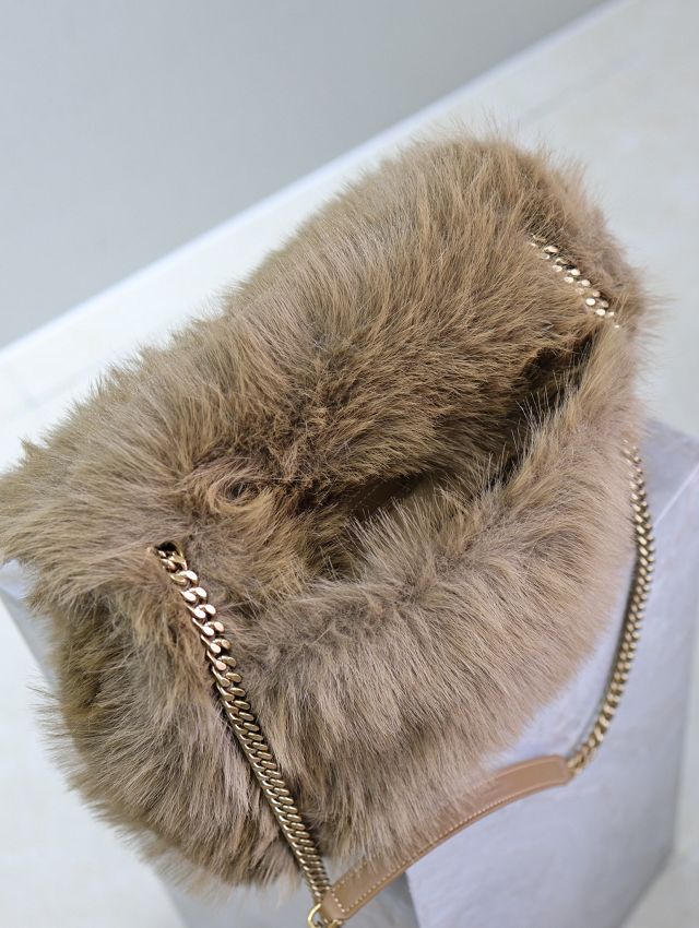 YSL original rabbit hair large niki bag 498830 brown