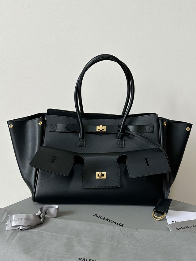 Balenciaga original calfskin bel air medium carry all bag 8054812 black