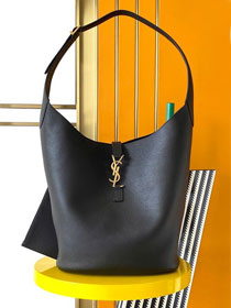 YSL original calfskin le 5A7 medium hobo bag 793088 black