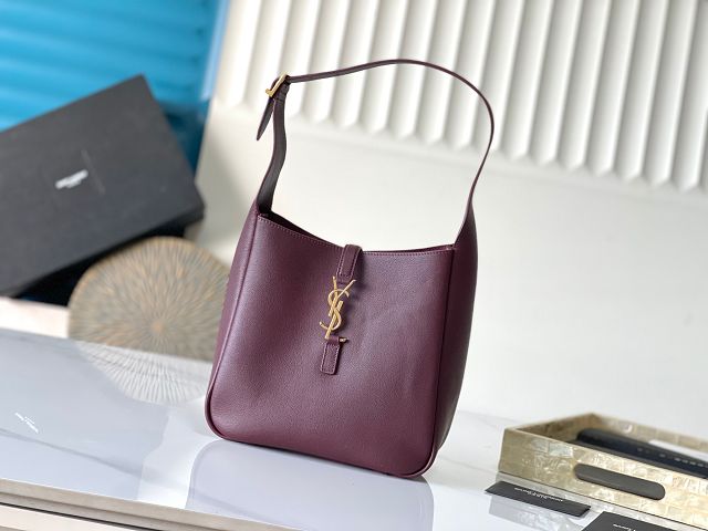 YSL original calfskin le 5A7 small tote bag 713938 bordeaux