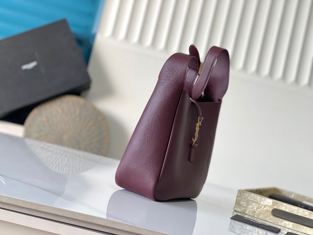 YSL original calfskin le 5A7 small tote bag 713938 bordeaux