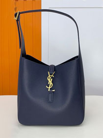 YSL original calfskin le 5A7 small tote bag 713938 navy blue