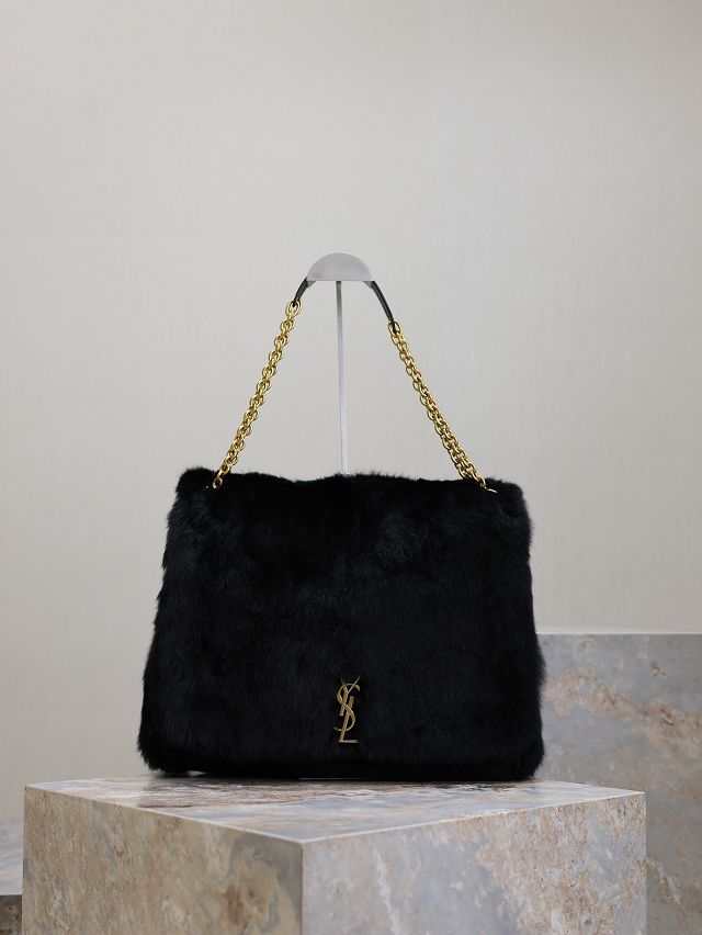 YSL original rabbit hair jamie 4.3 large bag 742431 black