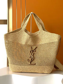 YSL original raffia icare maxi shopping bag 772191 beige