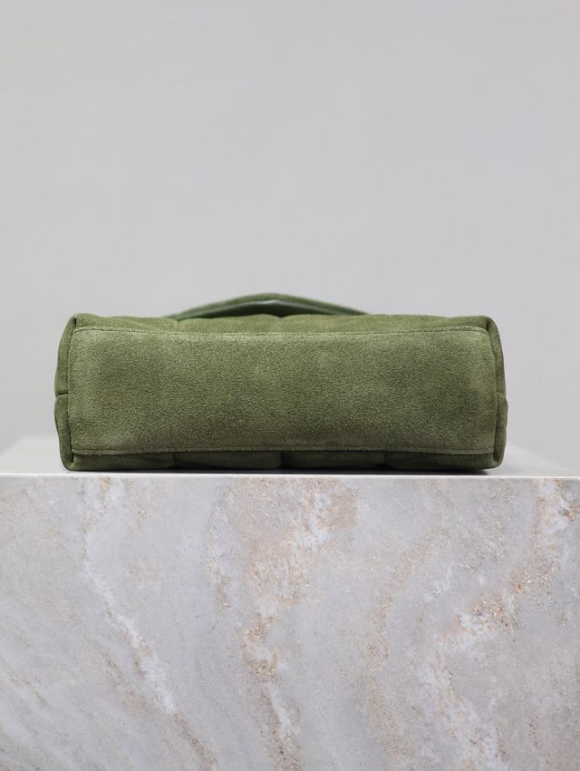 YSL original suede calfskin puffer mini bag 759337 green