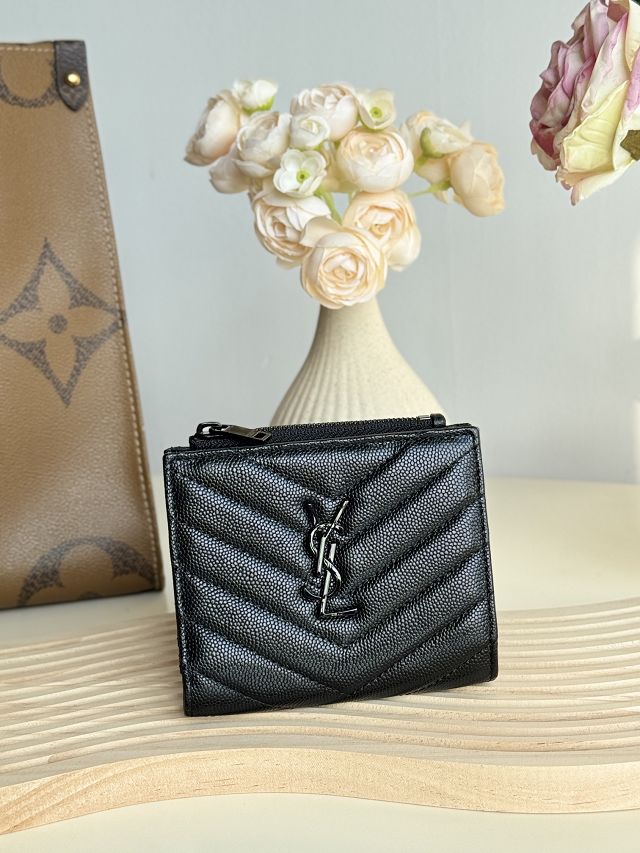 YSL original grained calfskin card holder 517045 