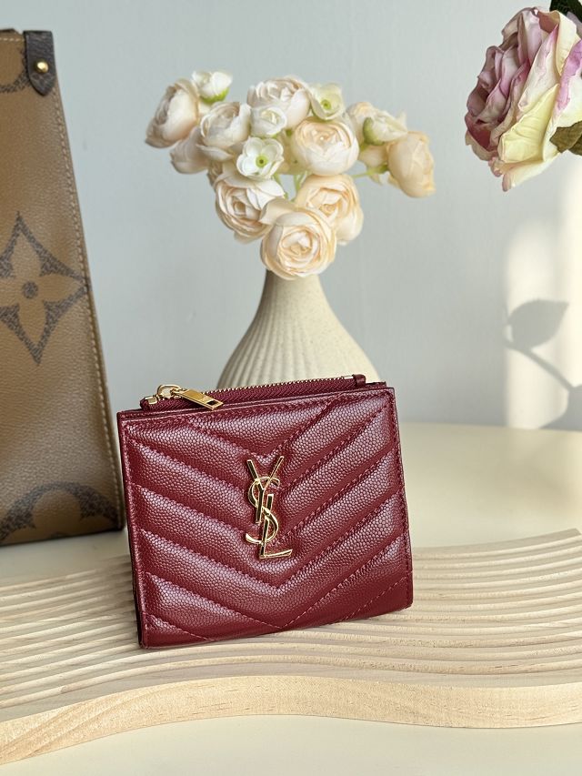 YSL original grained calfskin card holder 517045 