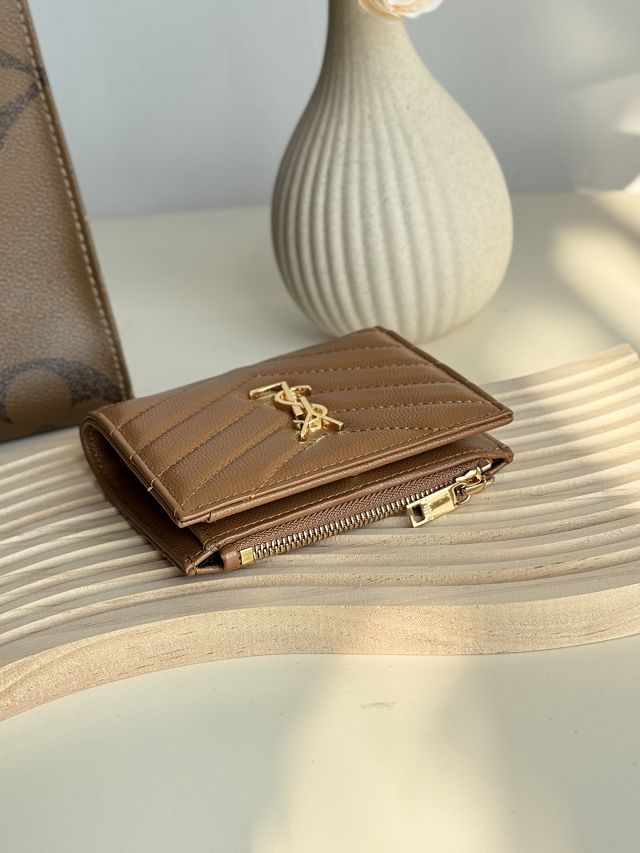 YSL original grained calfskin card holder 517045 