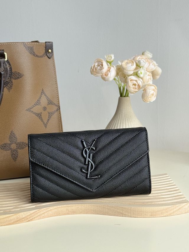 YSL original grained calfskin wallet 437469