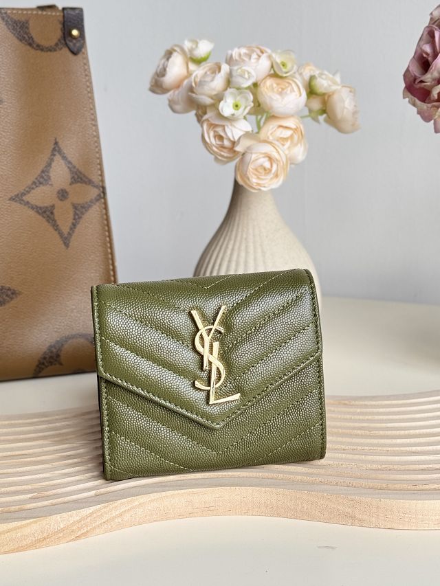 YSL original grained calfskin zippy wallet 403943