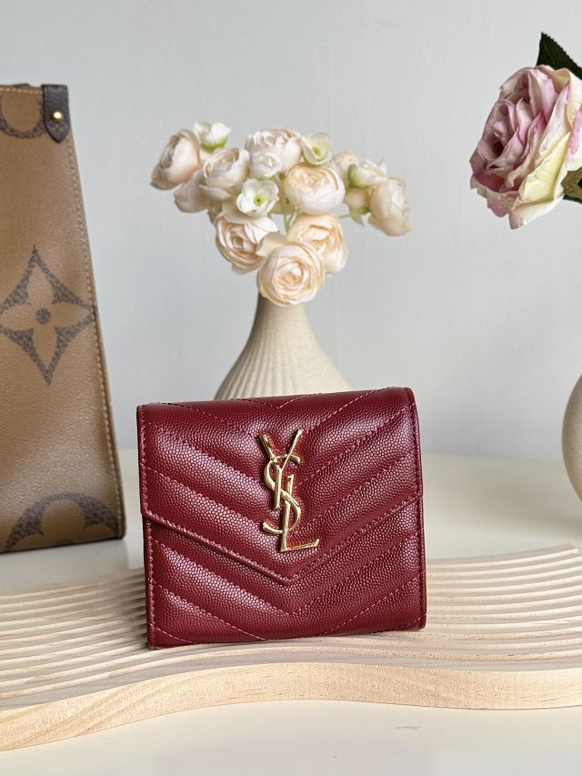 YSL original grained calfskin zippy wallet 403943