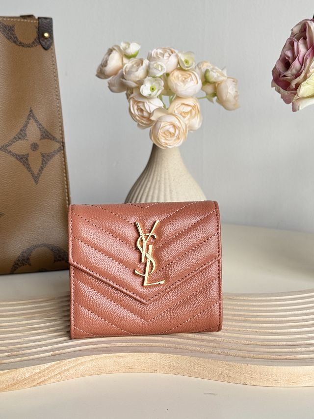 YSL original grained calfskin zippy wallet 403943