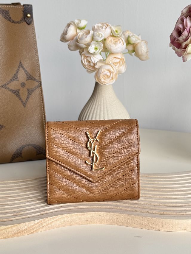 YSL original grained calfskin zippy wallet 403943