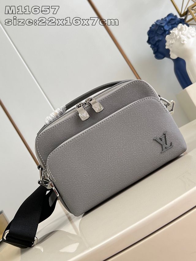 Louis vuitton original calfskin avenue messenger bag m11657 grey