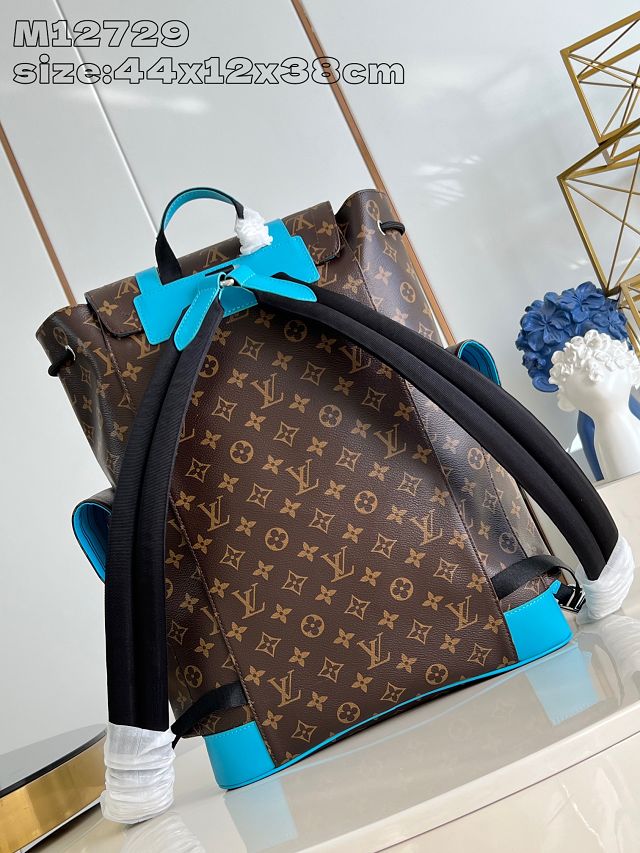 Louis vuitton original monogram canvas christopher backpack MM M46813 blue