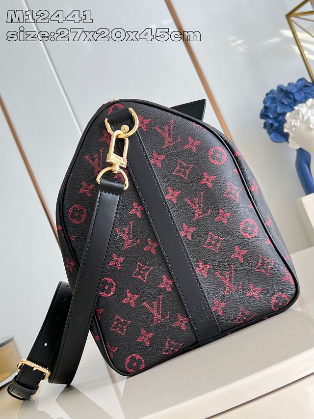 Louis vuitton original monogram canvas keepall 45 M12441 red