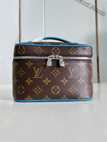 Louis vuitton original monogram mini nice cosmetic case M12647 blue