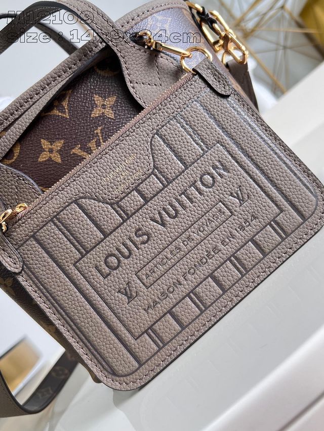 Louis vuitton original calfskin&canvas neverfull Inside out BB M12109 grey