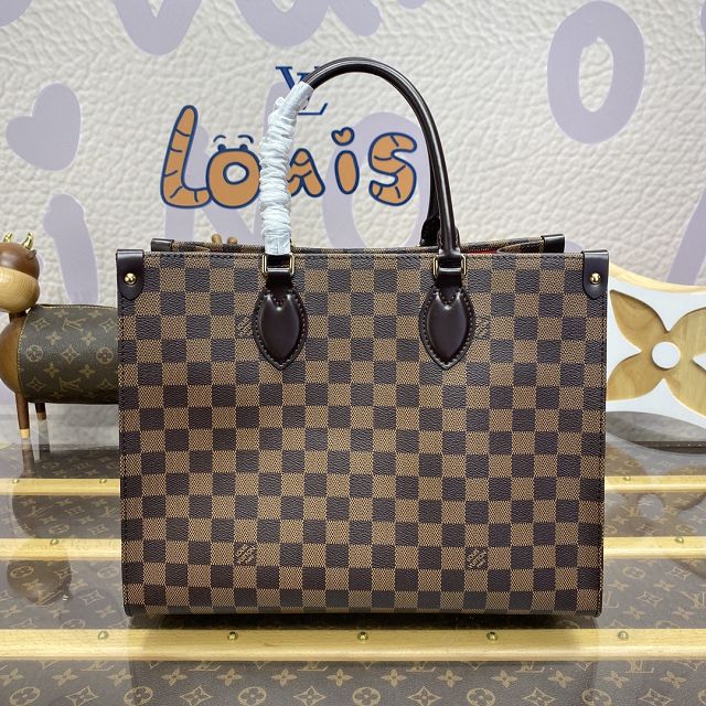 Louis vuitton original damier ebene onthego tote bag MM N00065