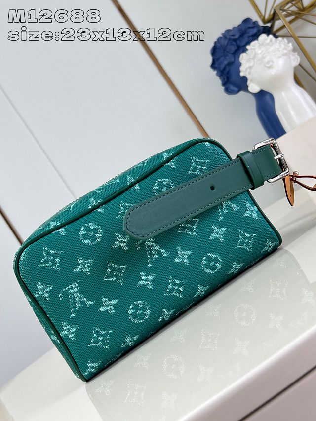 Louis vuitton original monogram canvas locker dopp kit M12688 green