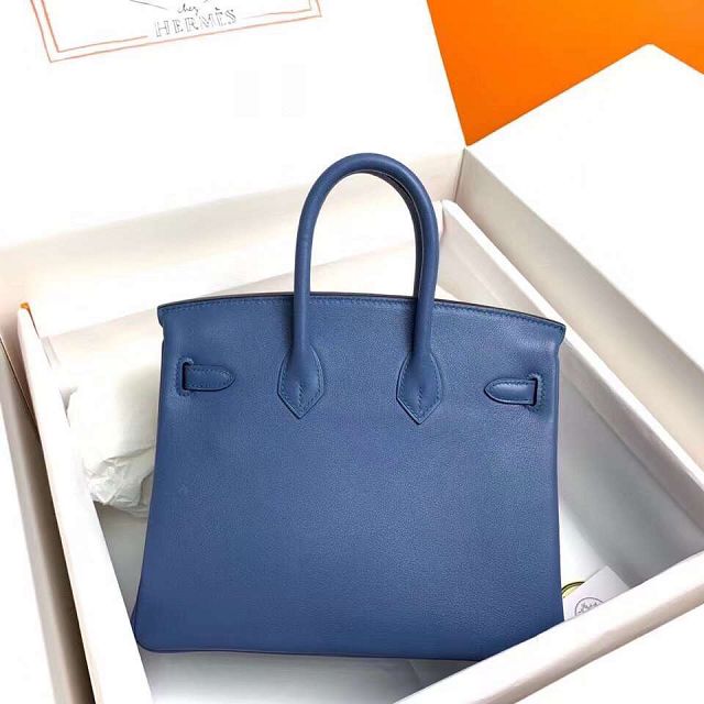 Hermes original swift leather birkin 30 bag H30-5 blue agate