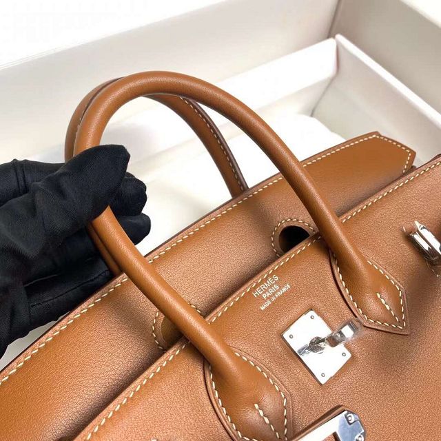 Hermes original swift leather birkin 30 bag H30-5 gold brown