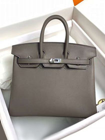 Hermes original swift leather birkin 35 bag H35-5 grey etain