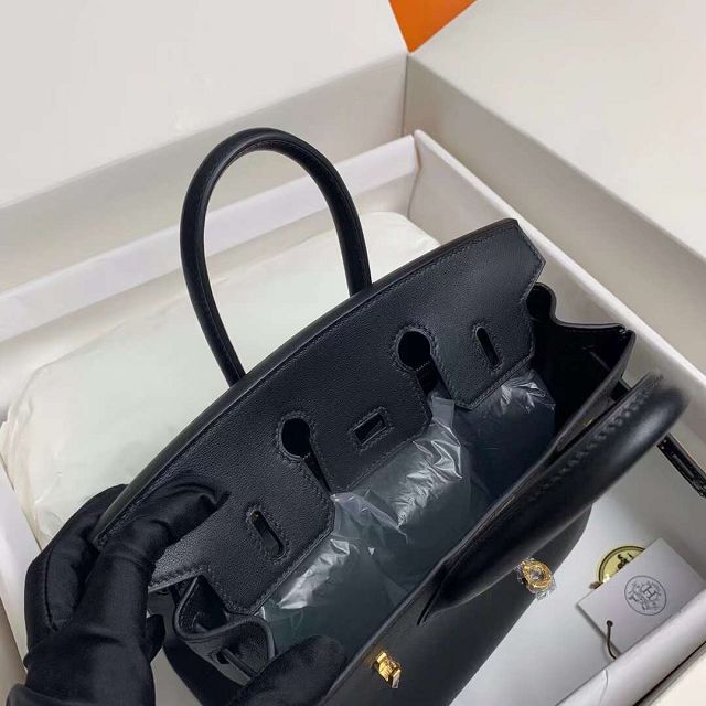 Hermes original swift leather birkin 25 bag H25-5 black