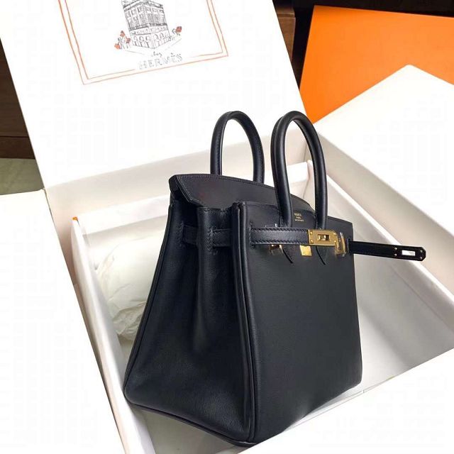 Hermes original swift leather birkin 25 bag H25-5 black